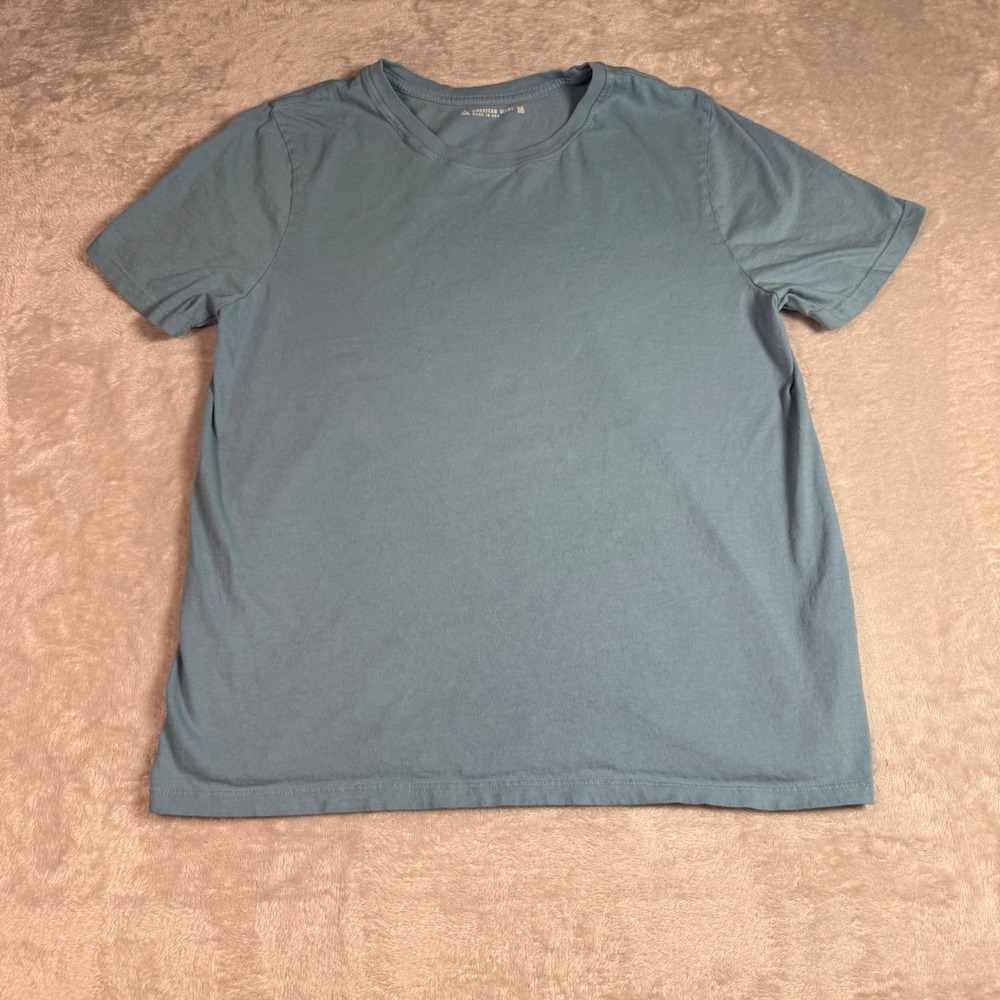 NWOT American Giant Womens Crewneck  Short Sleeve T-Shirt M Blue Made in USA